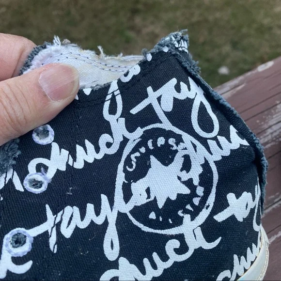 Converse CT Sketched Hi Black / White 100033f Shoes Barely Used Size 5 - Picture 8 of 10